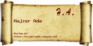 Hajzer Ada névjegykártya